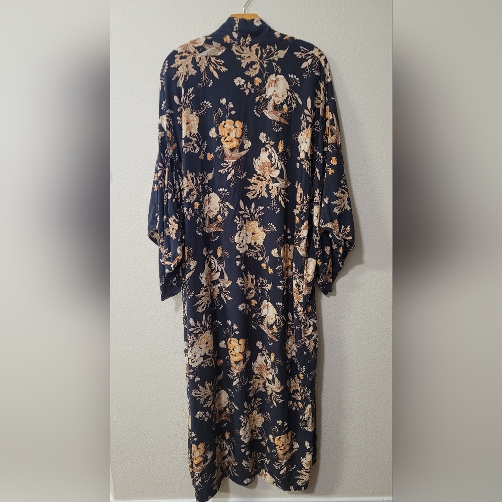Spell & The Gypsy x Free People Jane Maxi Robe Kimono OS Bird Print Floral - Picture 5 of 12